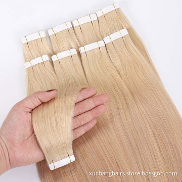 Extensión de cabello natural al por mayor Vendores humanos Cutícula Cape Virgin Tape in Hair Extensions Remy Cabello de extensión Best